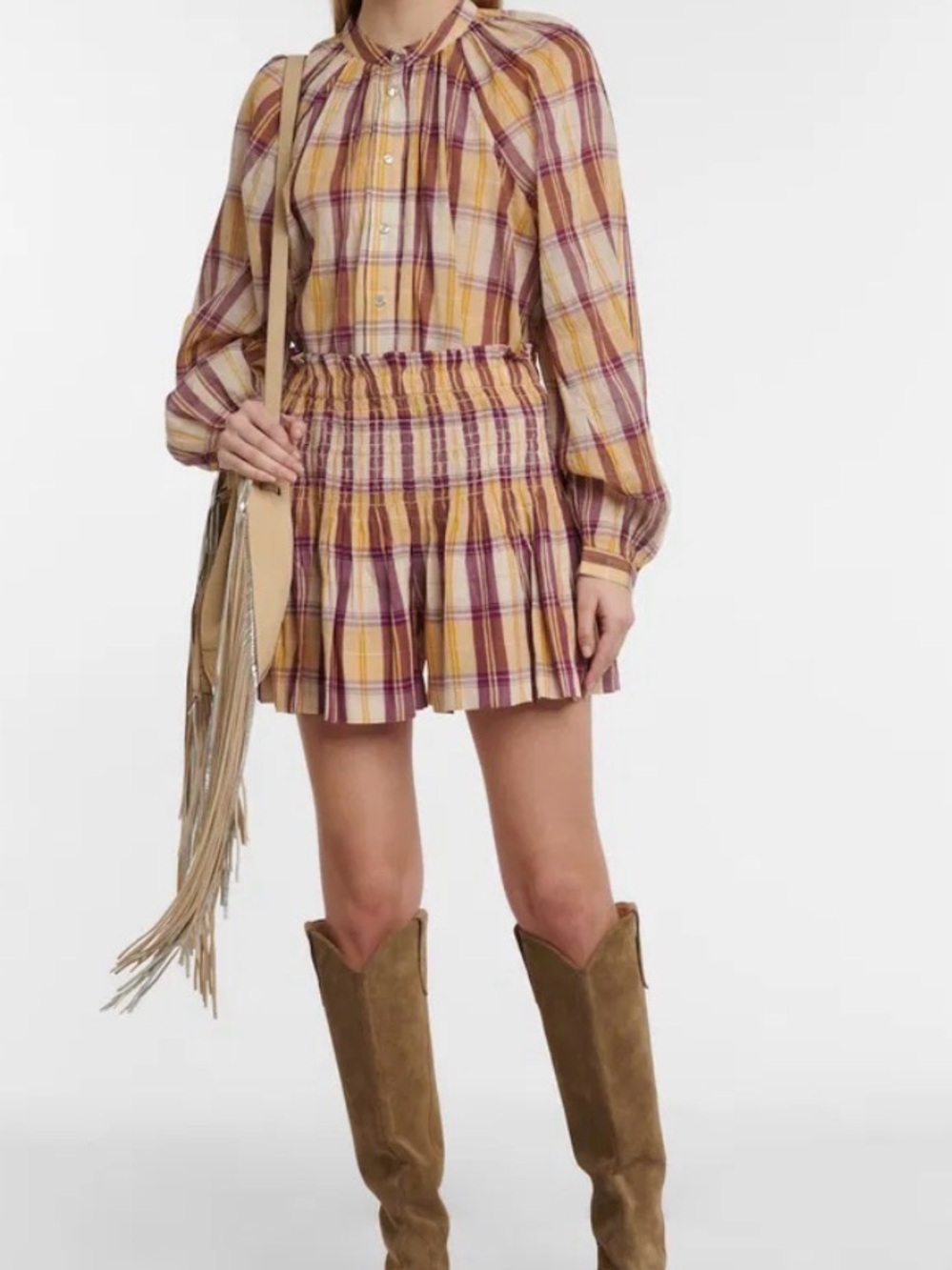 Isabel Marant Multicolor Plaid Shirt and Shorts Set